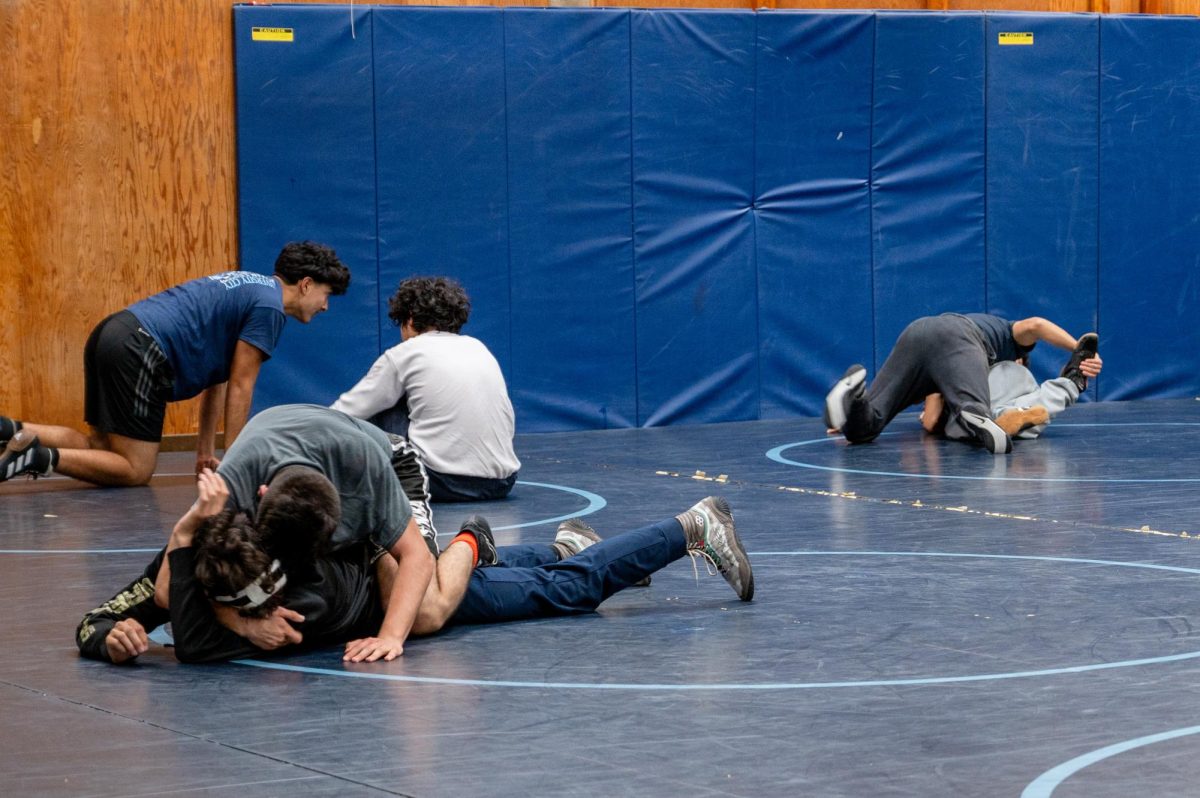 The UC Wrestling Team at practice. 