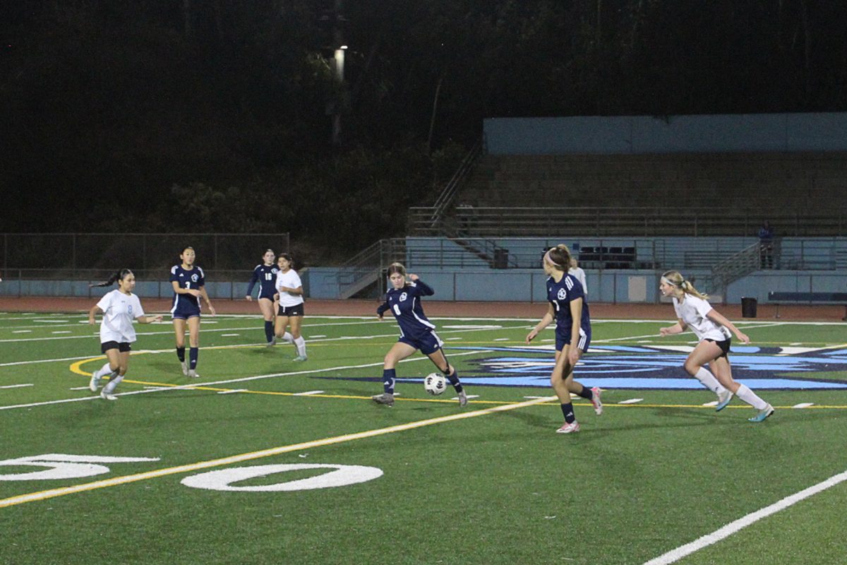 Junior Avi Schorr winding up a kick in a game against High Tech High.